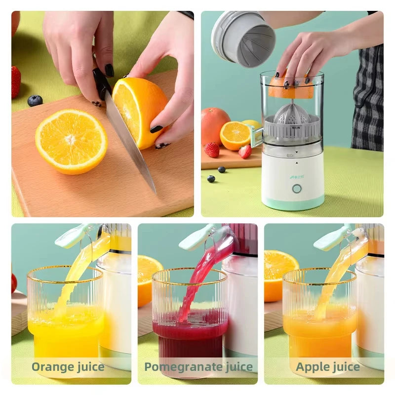 Juicer Wireless Slow Orange Lemon Juicer Portable Squeezer Pressure Juicers USB Electric Juicers Fruit Extractor for Home 7.4V