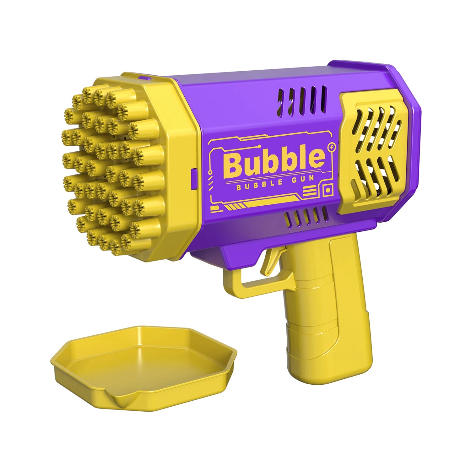 One Pack Of Children's 40 Holes Launcher Handheld Portable Electric Automatic Bubble Gun LED Light For Boys And Girls