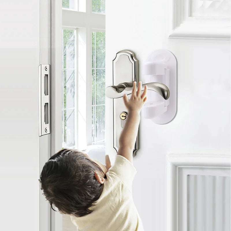 Universal Child Safety Door Lock - Rotation Proof Adhesive Security Latch