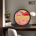 12inch 3D Hourglass Quicksand Moving Sand Art Picture Round Glass Deep Sea Sandscape Craft Flowing Paint Home Office Work Decor