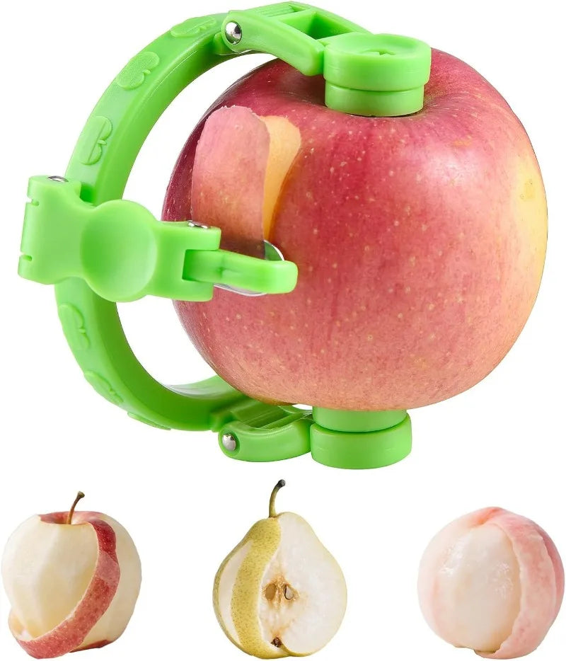 Green Fruit Peeler Vegetable Handheld Rotating Peeler Stainless Steel Spiralizer Peeler for Apple Pear Peeling Kitchen Gadgets