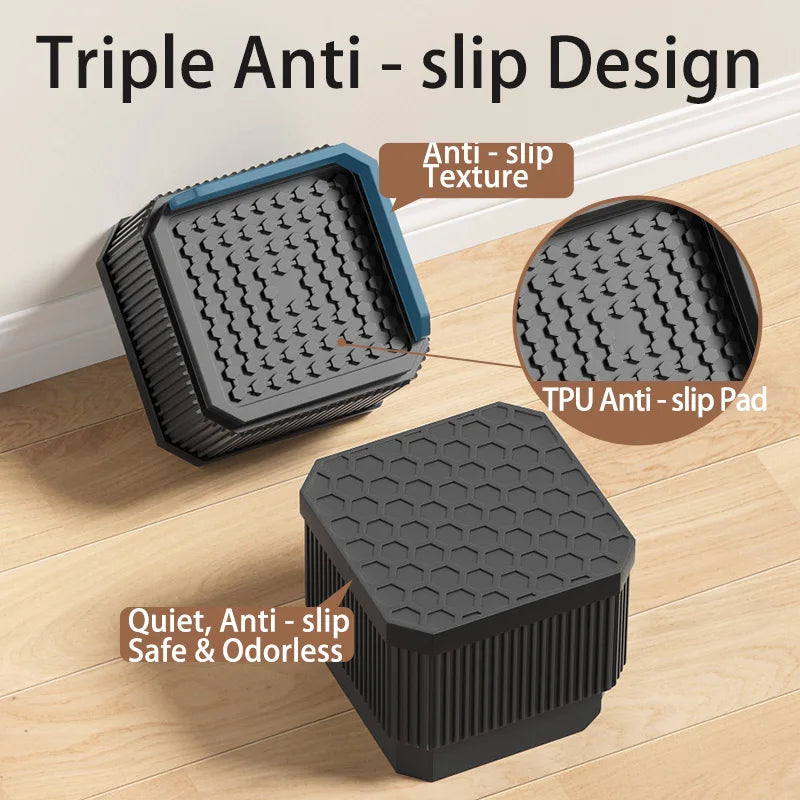 Height Adjustable Bed & Furniture Riser Set - Stackable & Anti-Slip Boosters