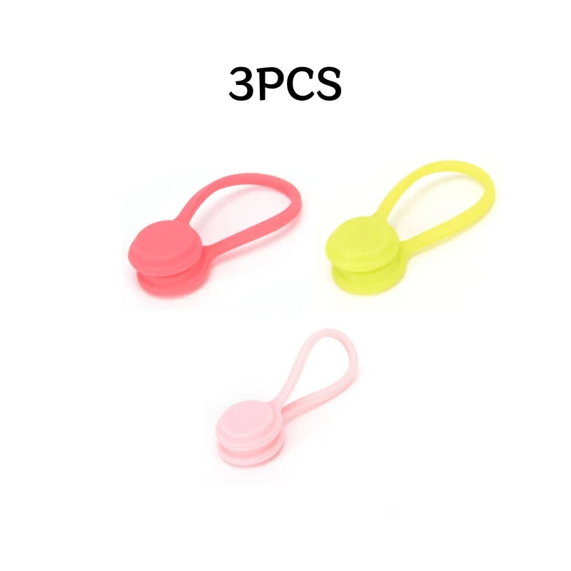 Reusable Magnetic USB Cable Ties Cord Organizer Silicone Magnetic Cord Ties for Bundling Stuff Book Marker Fridge Magnets