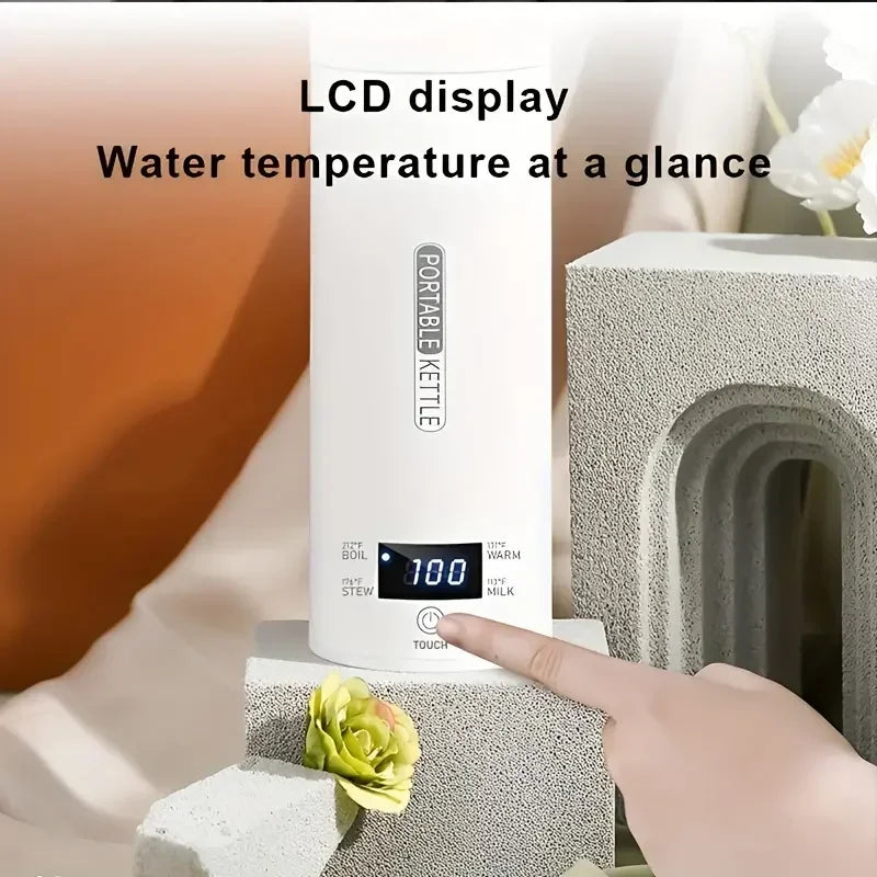 Electric Kettle Small Portable Stainless Steel Bottles for Boiling Water Travel Tea Coffee  Automatic 500ml Kettle for Camping