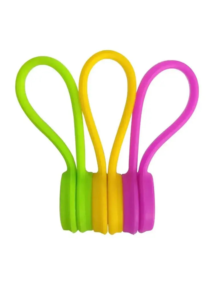 10pcs Reusable Magnetic Cable Ties Cord Organizer Clips Silicone Magnetic Cord Tie For Bundling Stuff Book Marker Fridge Magnets