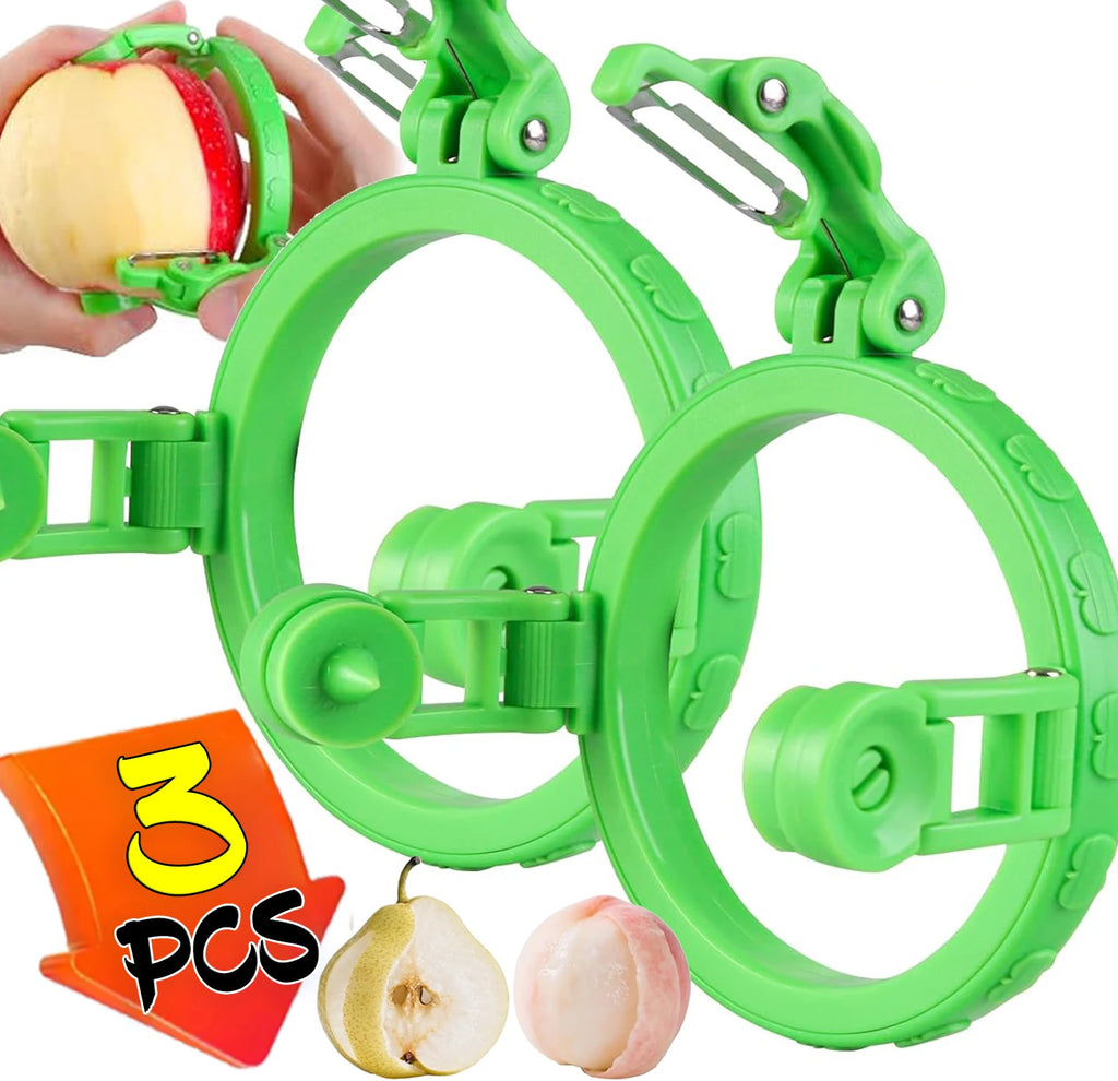 Green Fruit Peeler Vegetable Handheld Rotating Peeler Stainless Steel Spiralizer Peeler for Apple Pear Peeling Kitchen Gadgets