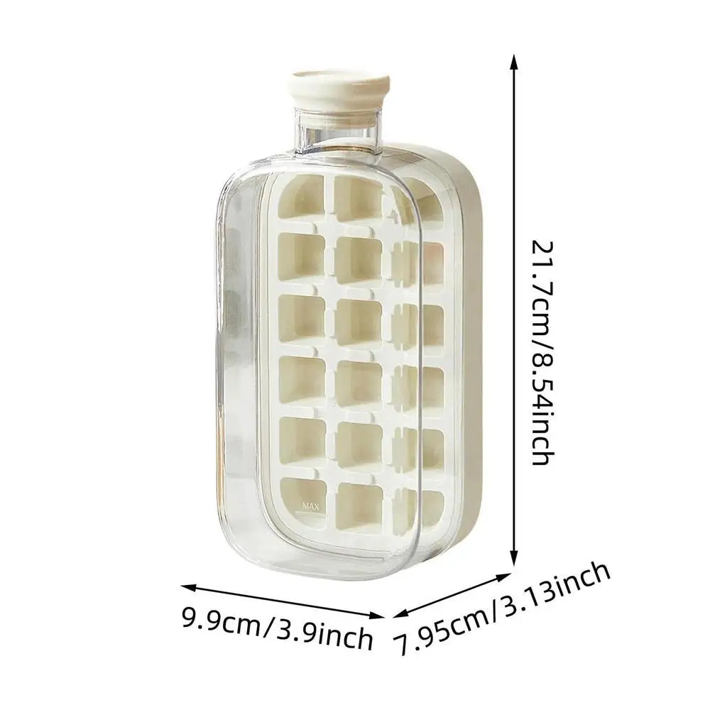 800ml Ice Cube Bottle 2in1 Touch Free Ice Cube Tray Water Bottle Ice Cube Making Bottle with Lid and Box Kitchen Gadgets Summer