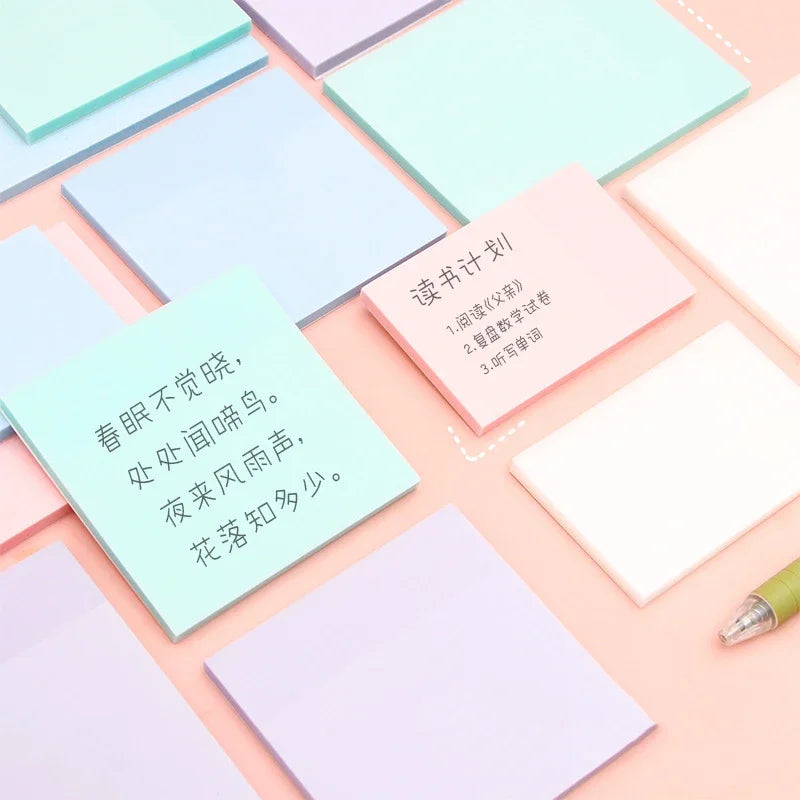 50Sheets Color Transparent Sticky Notes Pads Posits Stickers Posted It Memo Notepad Notebook School Office Message Paper Sticker