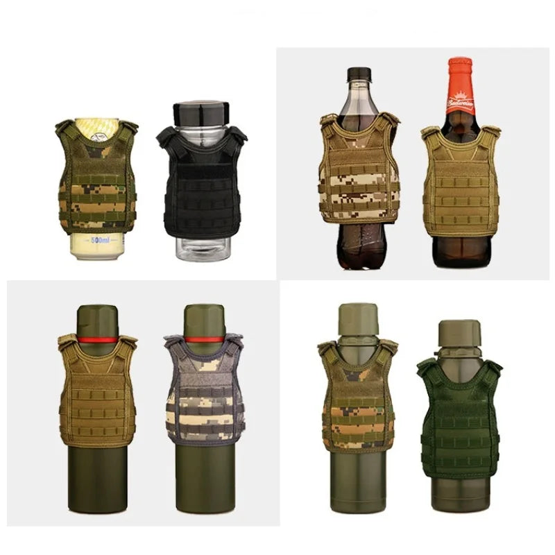 Beer Vest Mini  Premium Beer Bottle Pouch Molle Vest Beverage Cooler Wine Bottle Cover Holder Hunting Vests