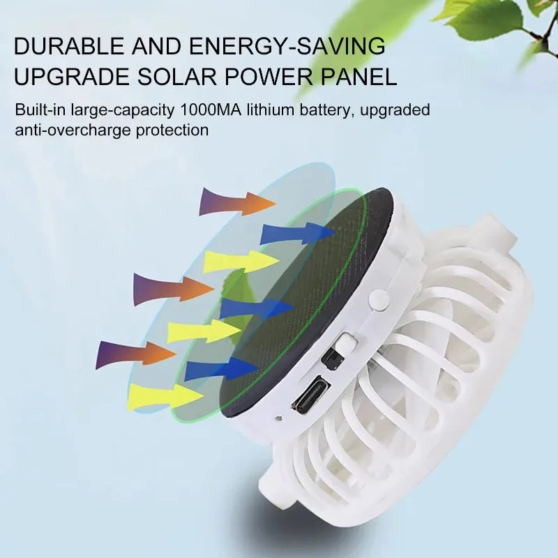 Outdoor Solar-Powered Fan Cap for Summer Sun Protection