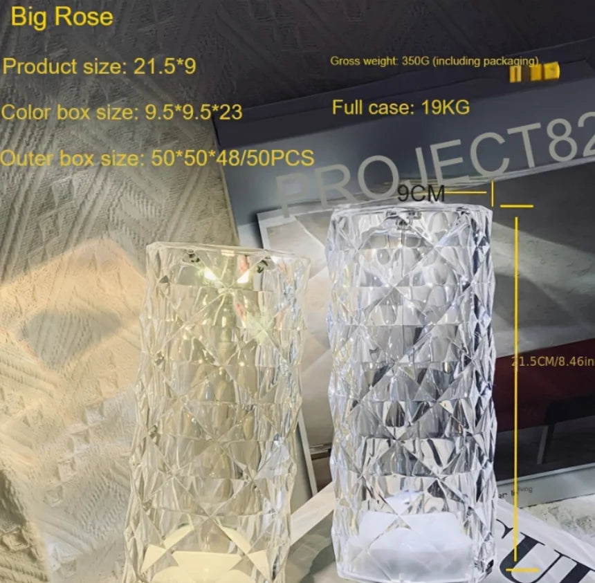 New cross-border rose ambient light, rechargeable decorative table lamp, bedside creative night light, dual-purpose for charging