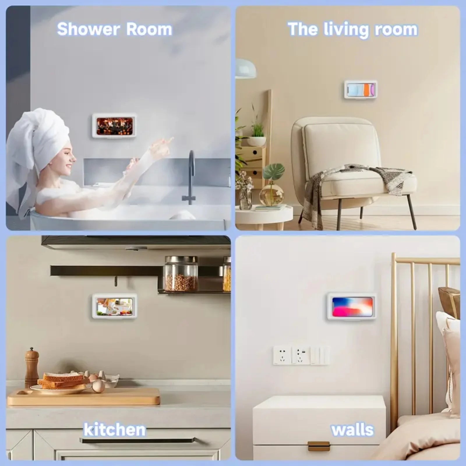 Universal Waterproof Anti-Fog Wall Phone Holder for Showers