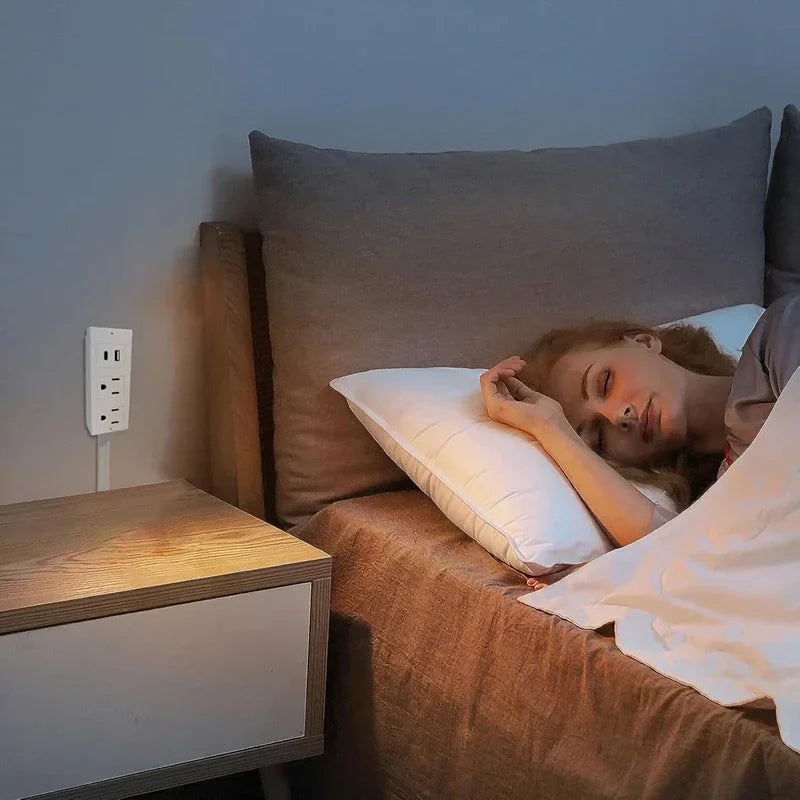 Adjustable Electrical Outlet Extender with Rotating USB Ports