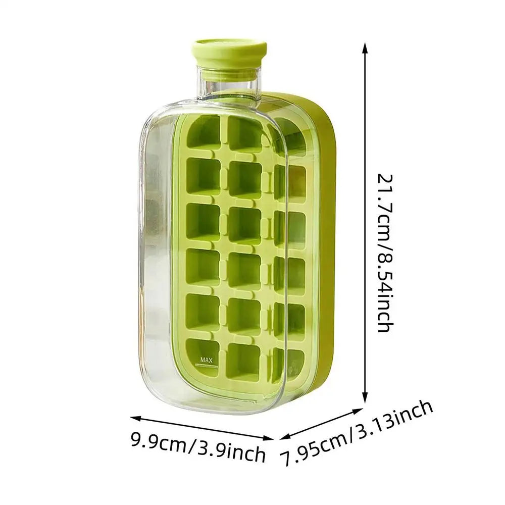 800ml Ice Cube Bottle 2in1 Touch Free Ice Cube Tray Water Bottle Ice Cube Making Bottle with Lid and Box Kitchen Gadgets Summer