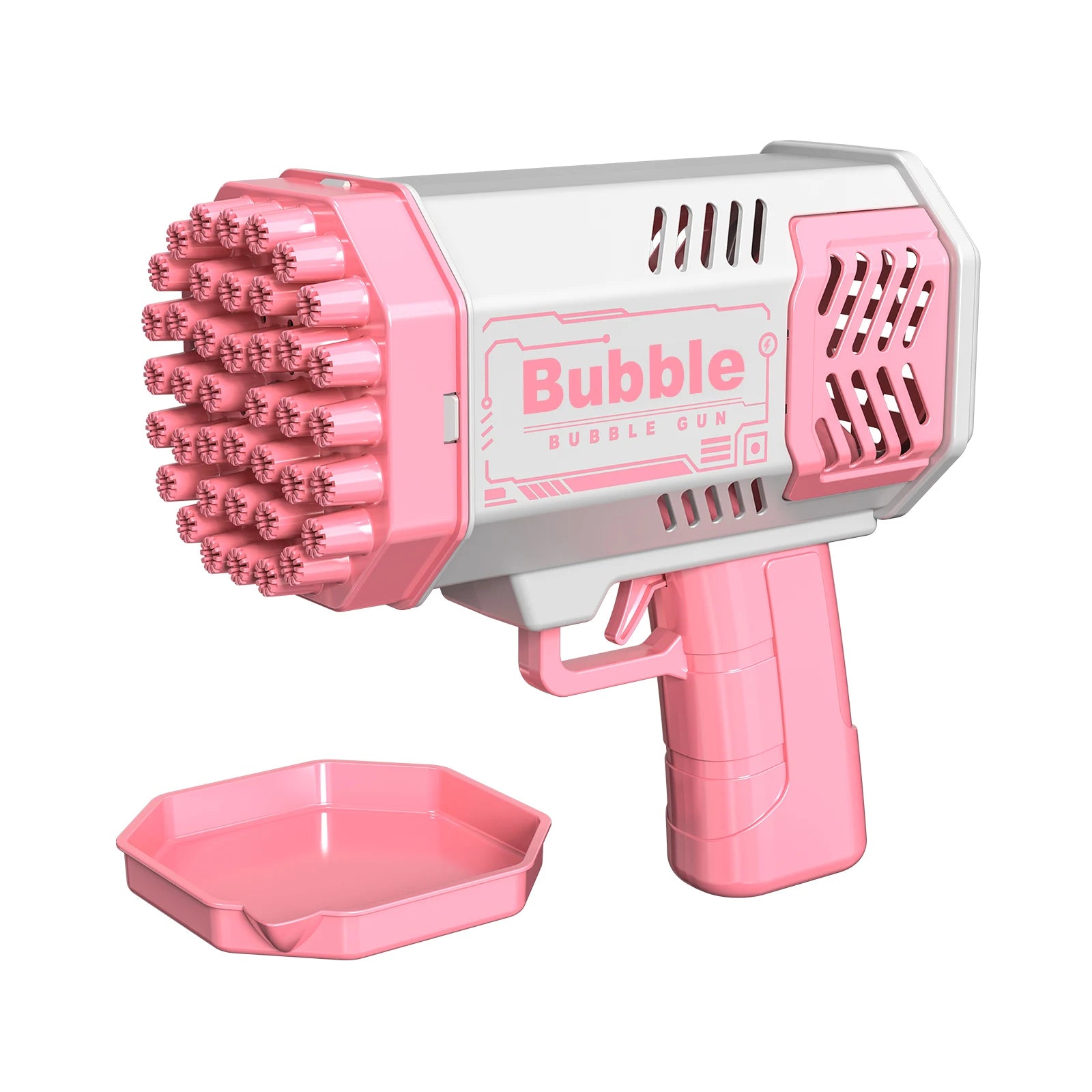 One Pack Of Children's 40 Holes Launcher Handheld Portable Electric Automatic Bubble Gun LED Light For Boys And Girls