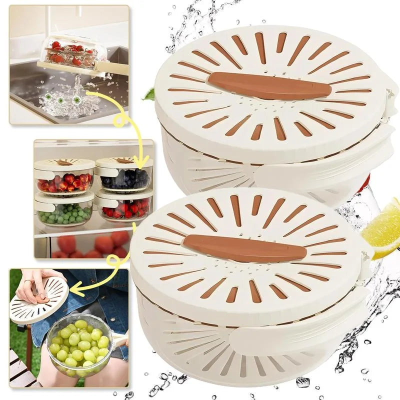 3 in 1 Foldable Colander for Fruit and Vegetable Cleaning