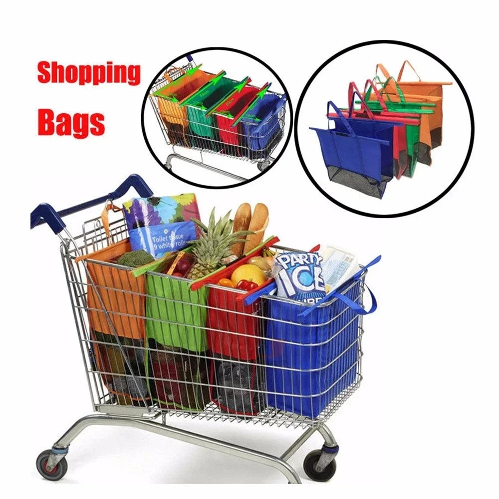 4Pcs Foldable Eco-Friendly Shopping Tote Bags