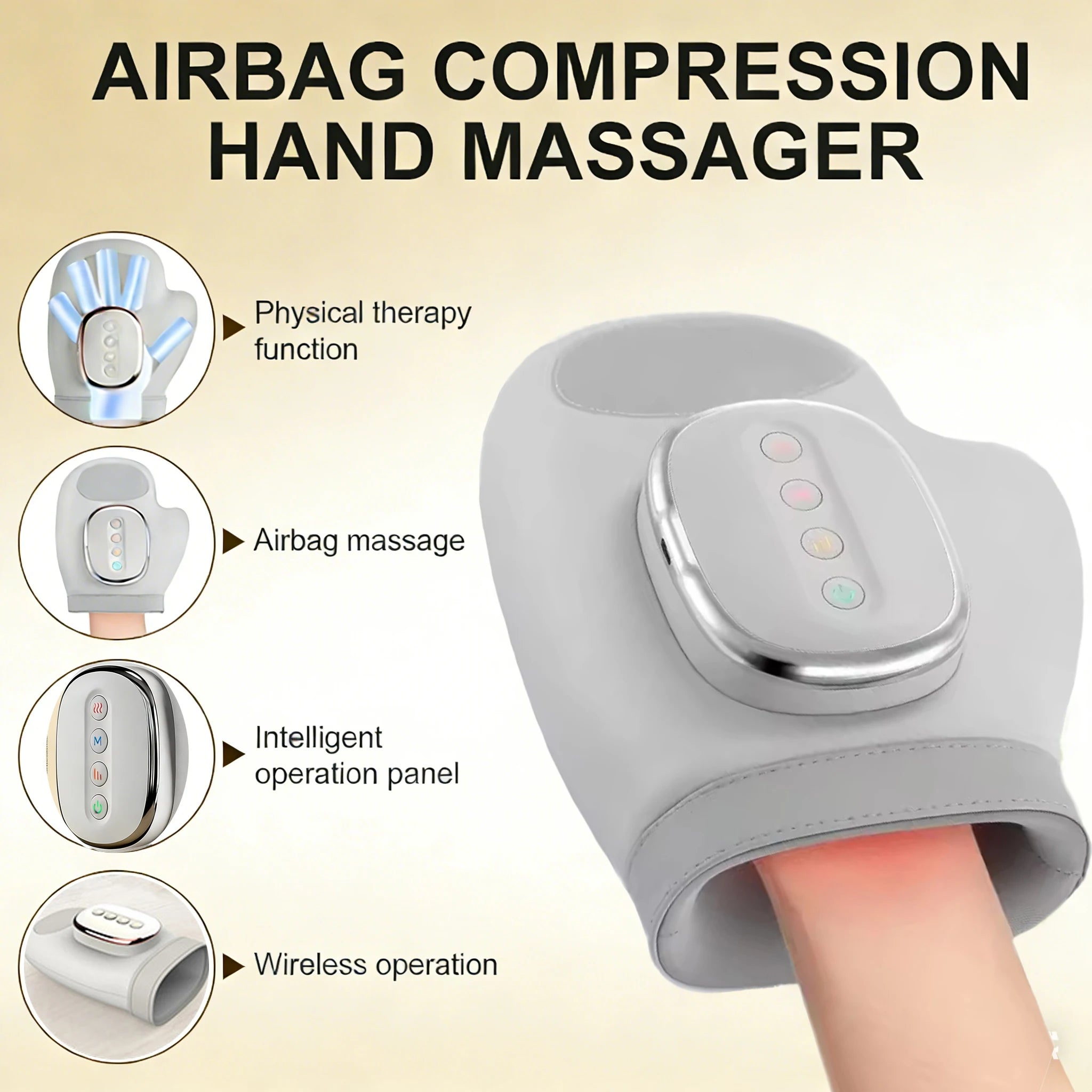 Smart Hand Massager with Heat & Compression Therapy for Pain Relief