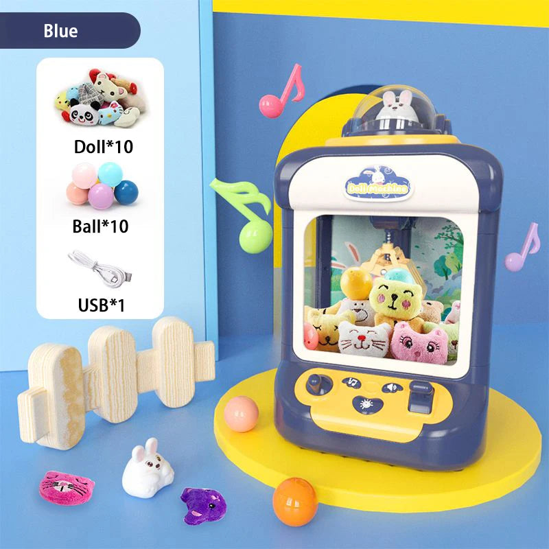 Doll Machine Coin Operated Play Game 15 Style Mini Claw Catch Toy Machines Cartoon Doll Children Interactive Toys Birthday Gift