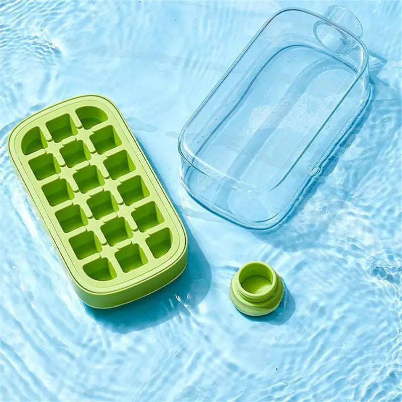 800ml Ice Cube Bottle 2in1 Touch Free Ice Cube Tray Water Bottle Ice Cube Making Bottle with Lid and Box Kitchen Gadgets Summer