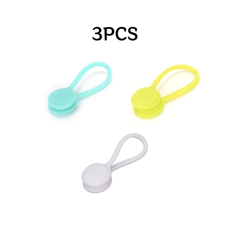 Reusable Magnetic USB Cable Ties Cord Organizer Silicone Magnetic Cord Ties for Bundling Stuff Book Marker Fridge Magnets