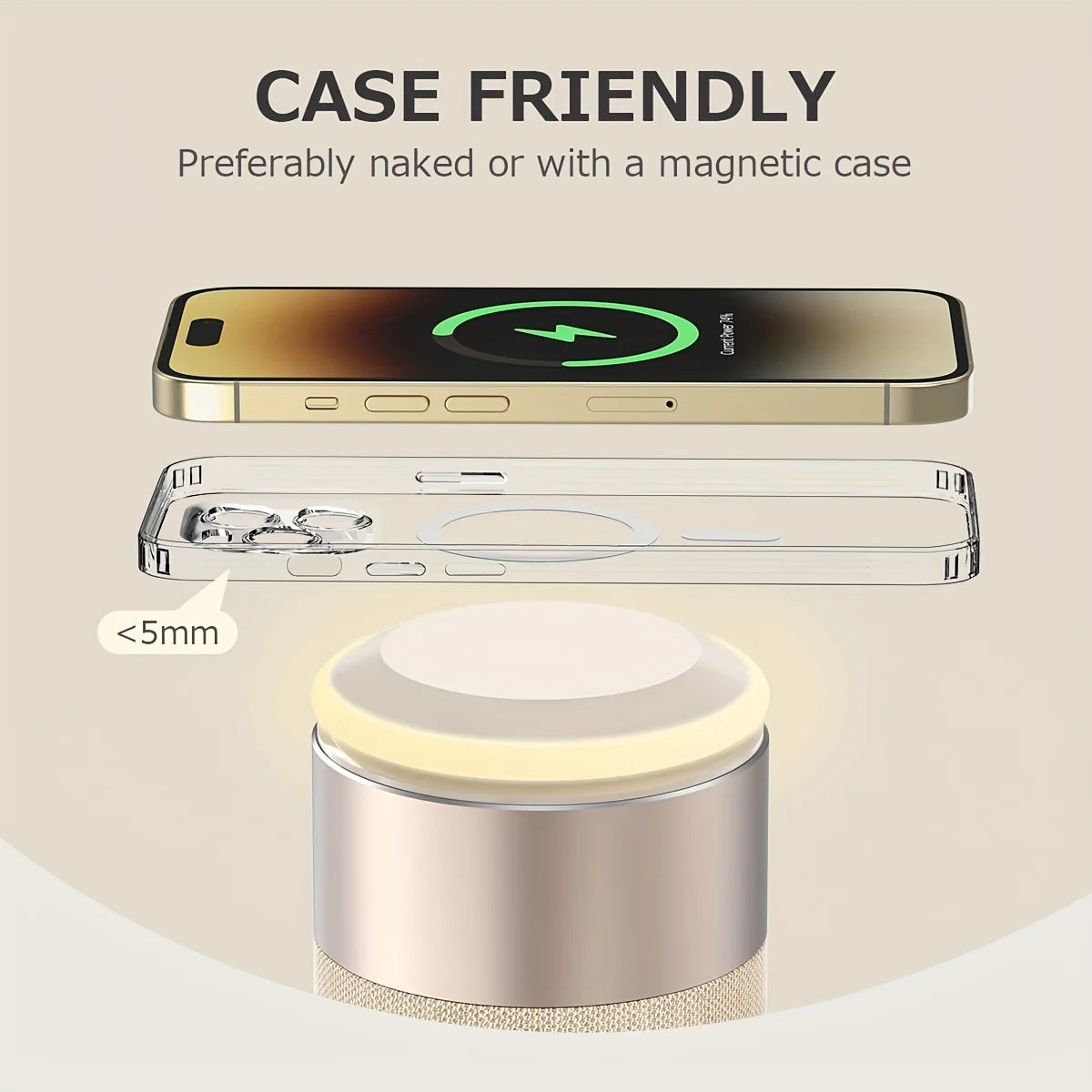 4-in-1 Magnetic Wireless Charger & Bluetooth Speaker with Night Light