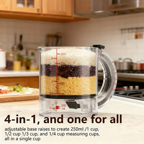 4-IN-1 Adjustable Multi-Functional Measuring Cup with Scraper Seal