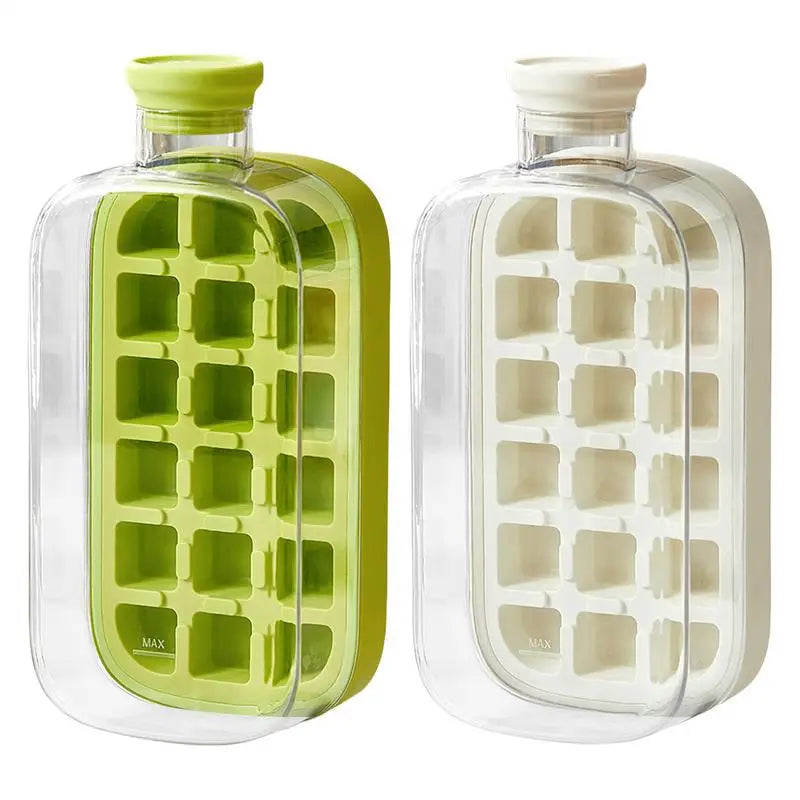 800ml Ice Cube Bottle 2in1 Touch Free Ice Cube Tray Water Bottle Ice Cube Making Bottle with Lid and Box Kitchen Gadgets Summer