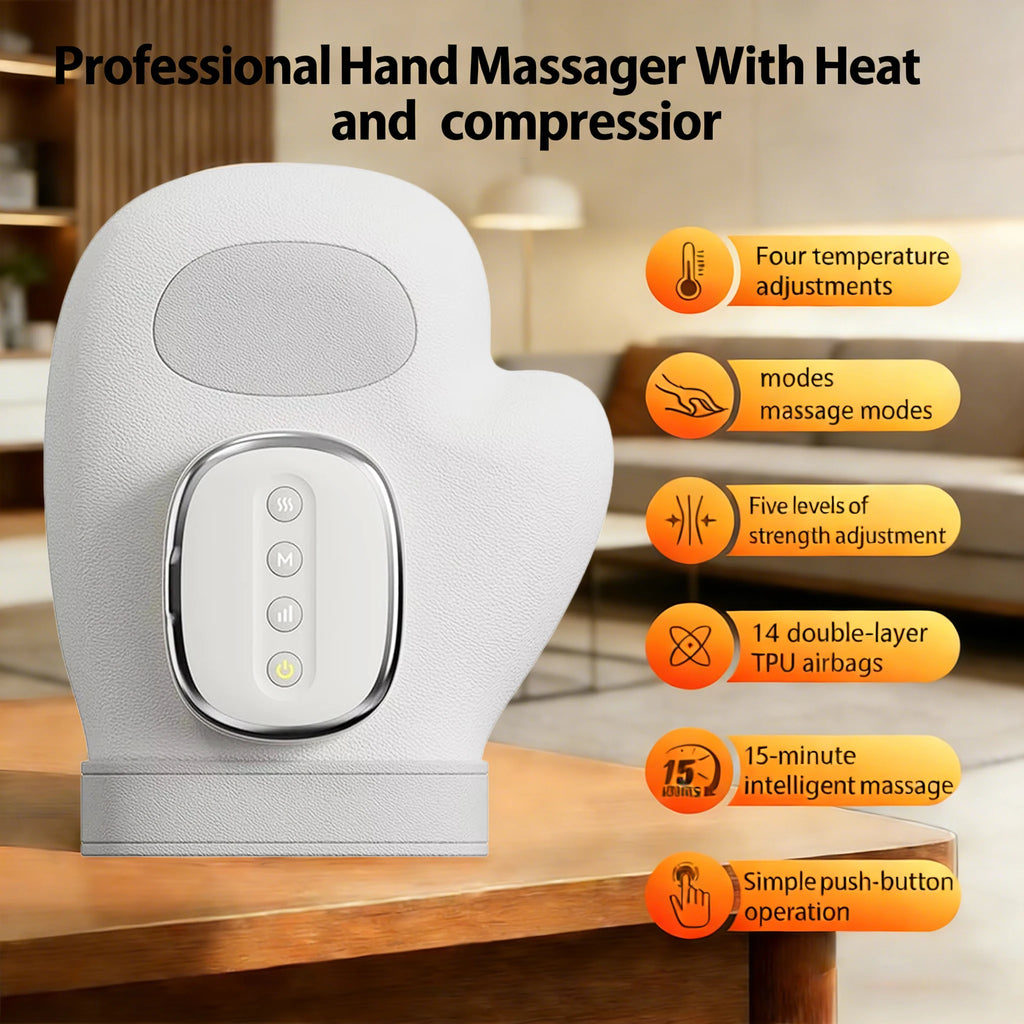 Smart Hand Massager with Heat & Compression Therapy for Pain Relief
