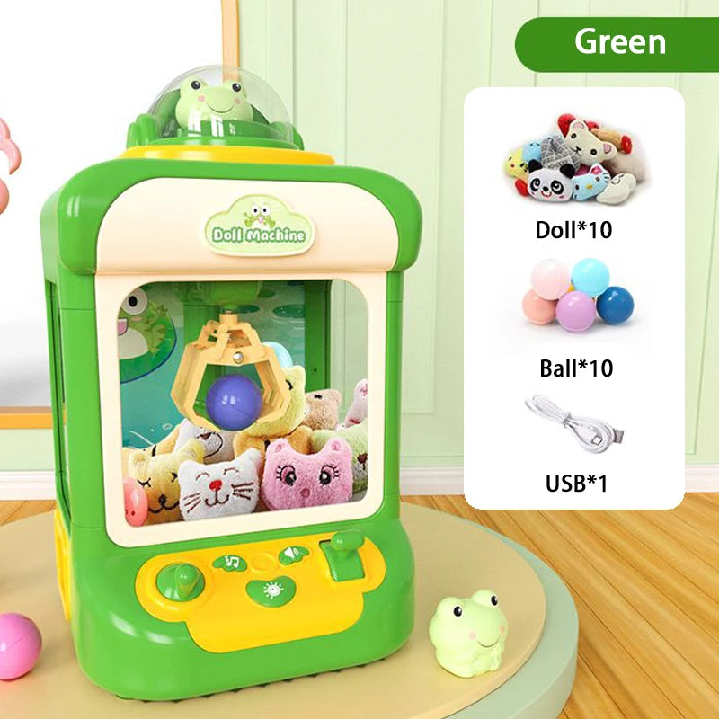 Doll Machine Coin Operated Play Game 15 Style Mini Claw Catch Toy Machines Cartoon Doll Children Interactive Toys Birthday Gift