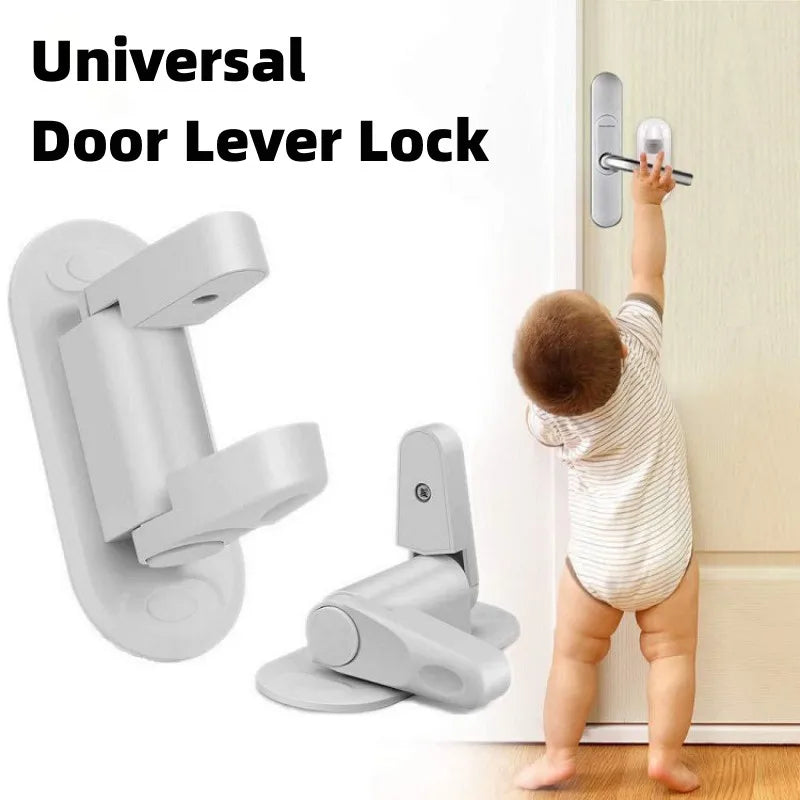 Universal Child Safety Door Lock - Rotation Proof Adhesive Security Latch