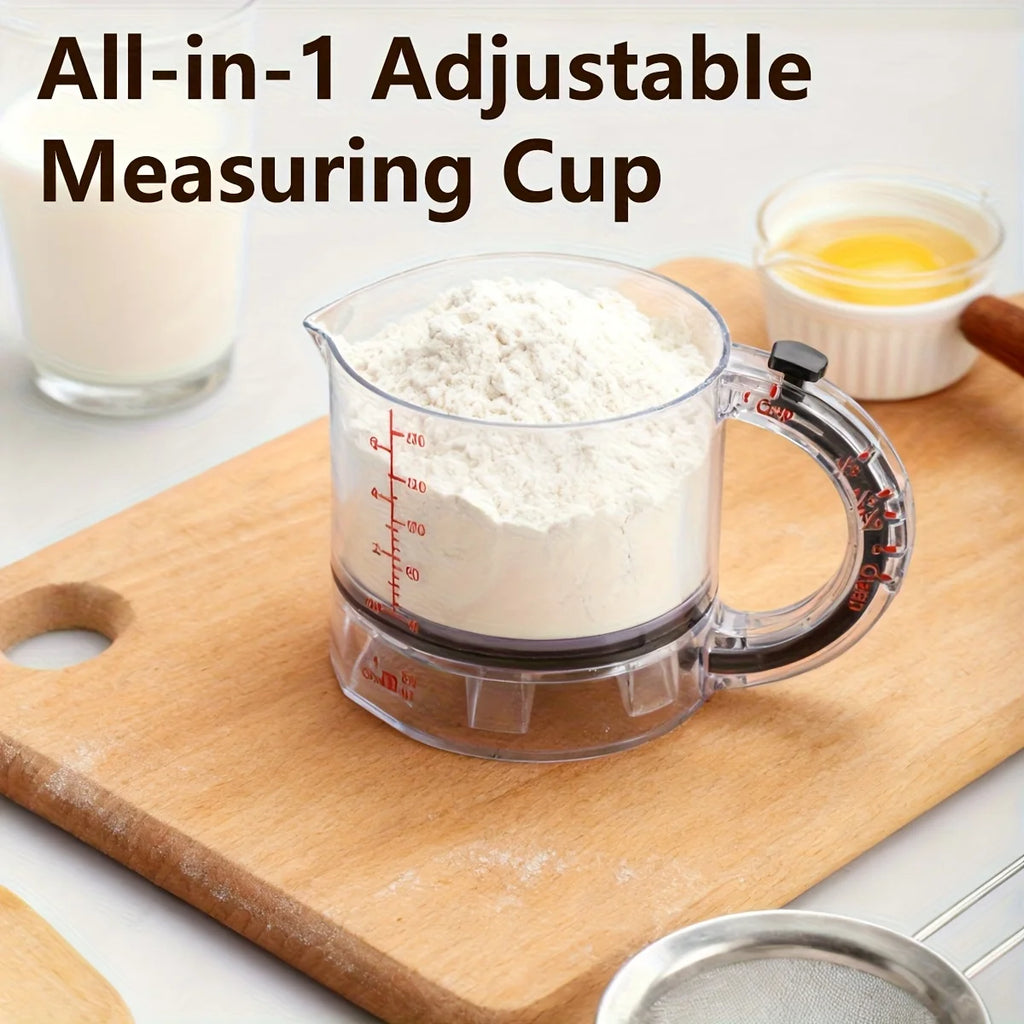 4-IN-1 Adjustable Multi-Functional Measuring Cup with Scraper Seal
