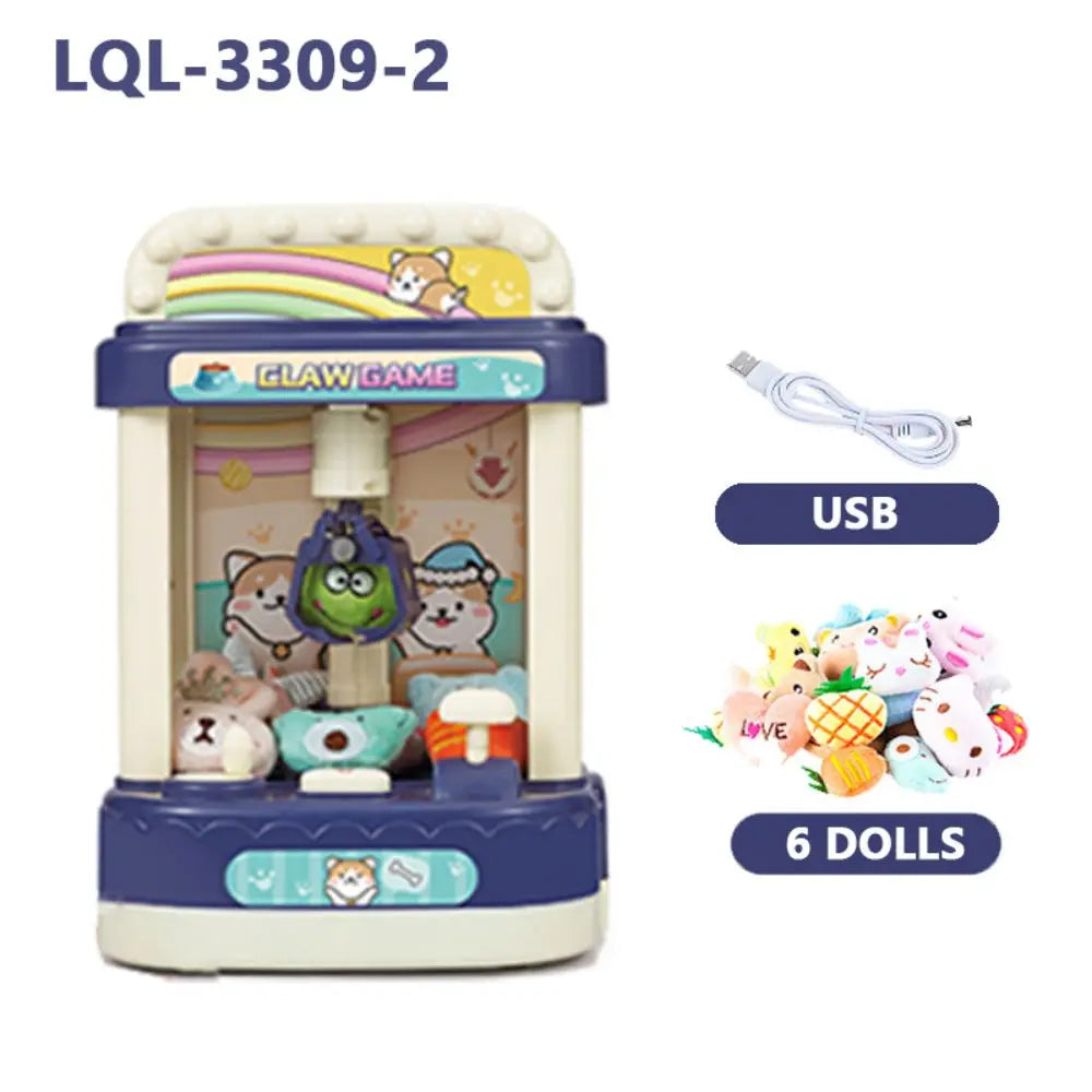 Doll Machine Coin Operated Play Game 15 Style Mini Claw Catch Toy Machines Cartoon Doll Children Interactive Toys Birthday Gift
